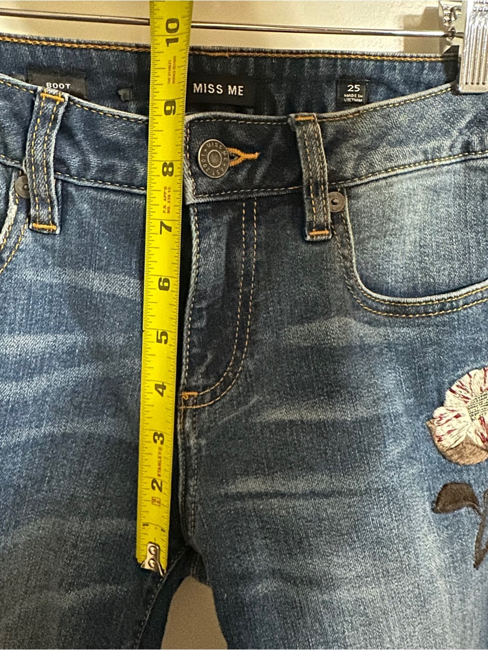 MISS ME Blue Embroidered Flare Jeans - Picture 12 of 14